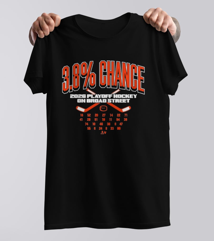 3.8% Chance 2023 Playoff Hockey On Broad Street T-Shirt