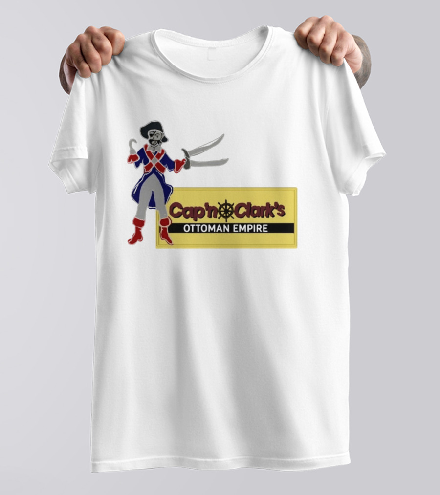 Cap'n Clark's Ottoman Empire Pirate With Crossed Swords T-Shirt
