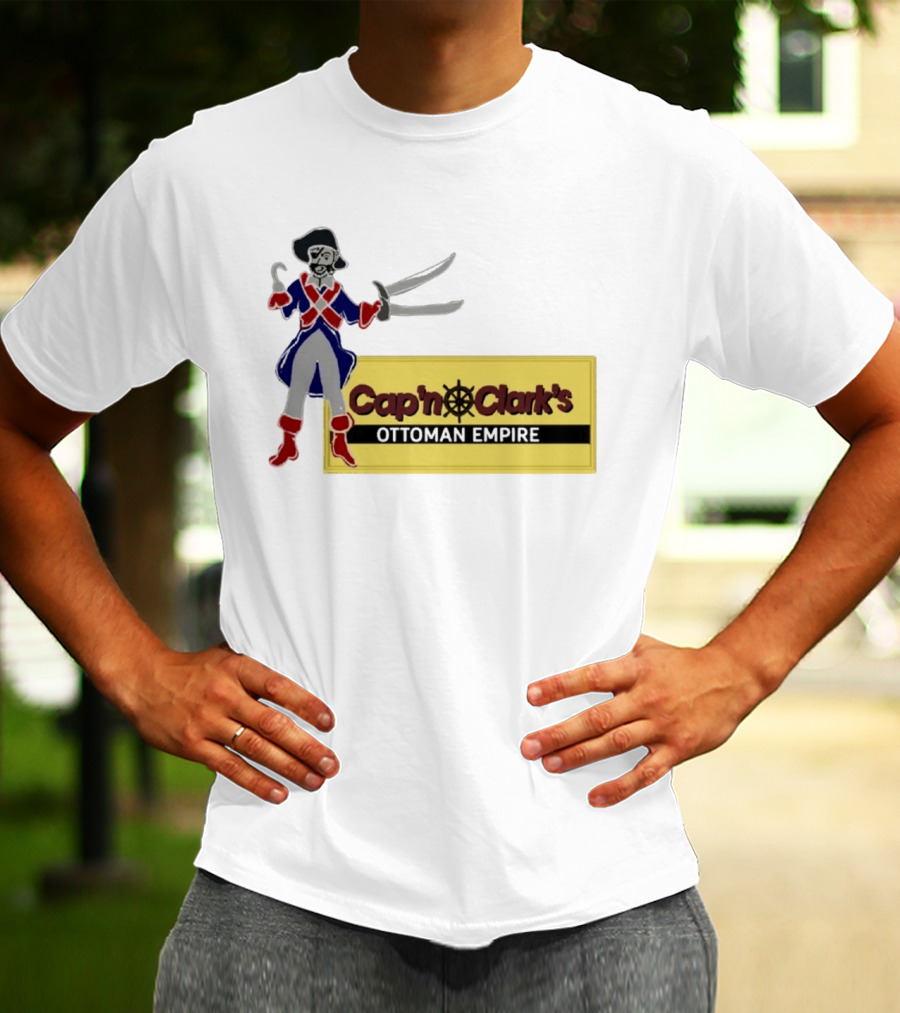 Cap'n Clark's Ottoman Empire Pirate With Crossed Swords T-Shirt