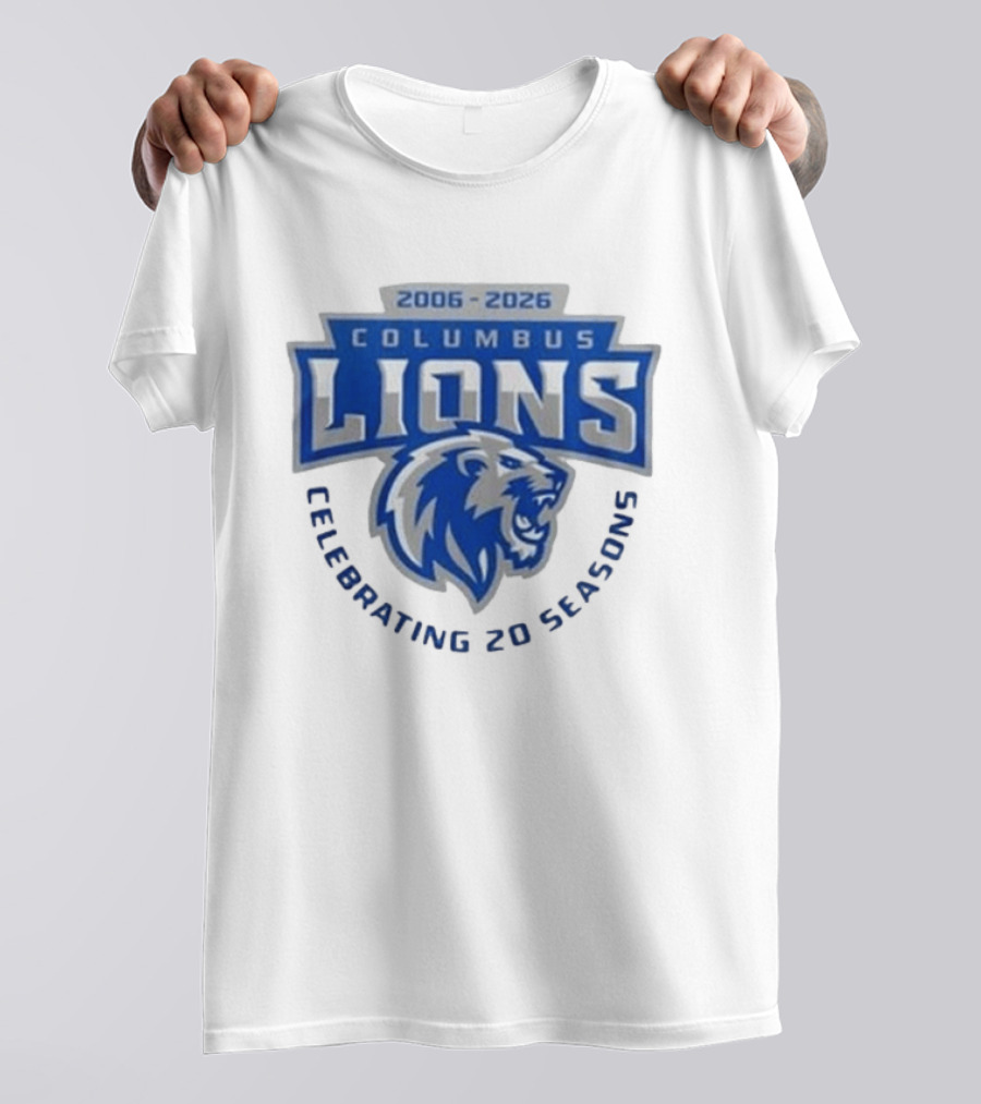 Columbus Lions Celebrating 20 Seasons 2006 2026 T-Shirt