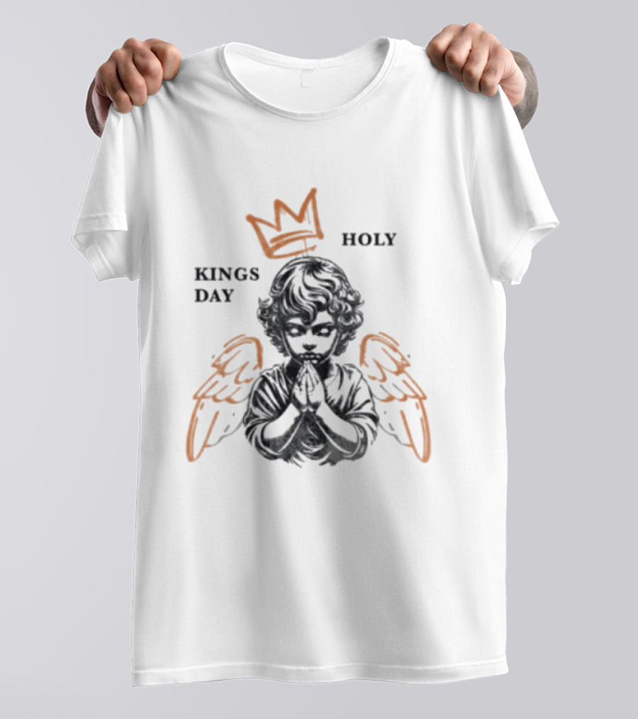 Dirty Workz Holy Kingsday The Saints Netherlands 2026 Angel With Crown And Wings T-Shirt