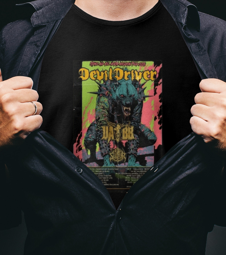 DevilDriver Strike And Kill North American Tour 2026 Dates Locations Monster T-Shirt