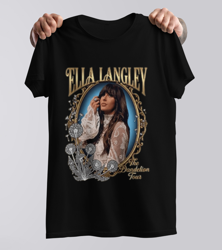 Ella Langley The Dandelion Tour Vintage Portrait Frame Floral Lace Elegance T-Shirt