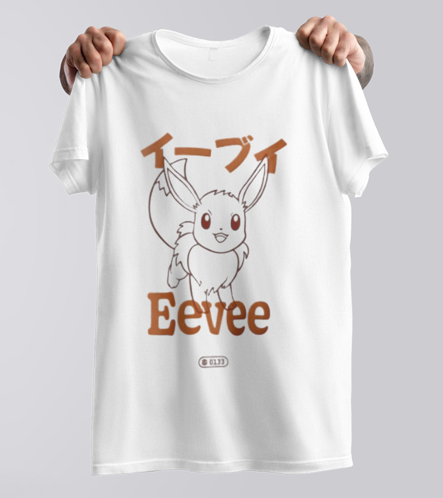 Japanese Minimalist Eevee Streetwear Fashion Anime T-Shirt