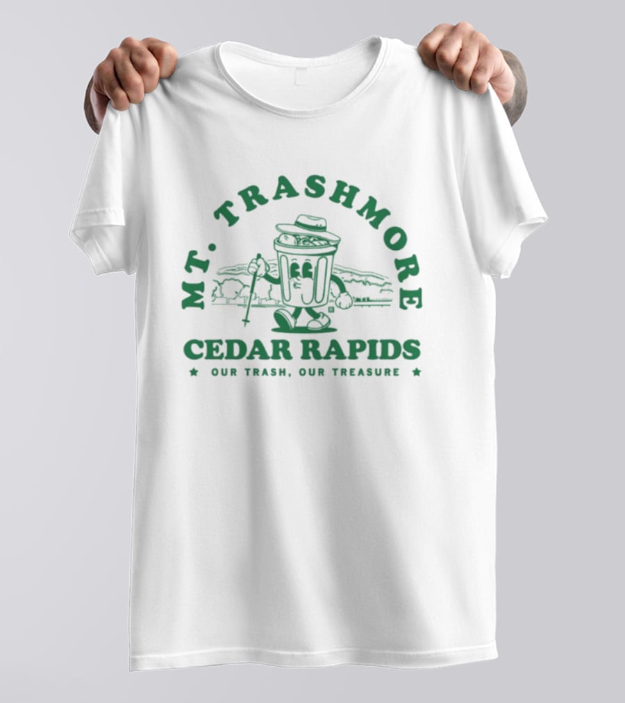 Mt. Trashmore Cedar Rapids Our Trash Our Treasure Ringer T-Shirt
