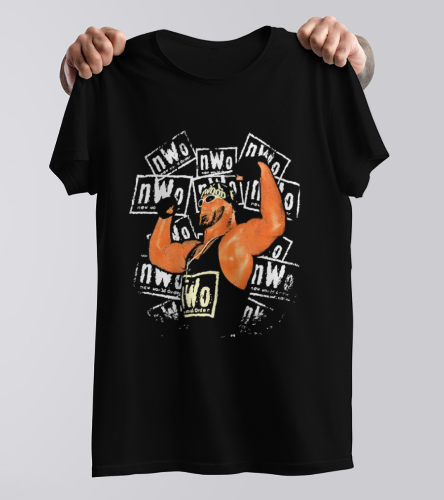 Hollywood Hulk Hogan Flexing With NWo Repeated T-Shirt