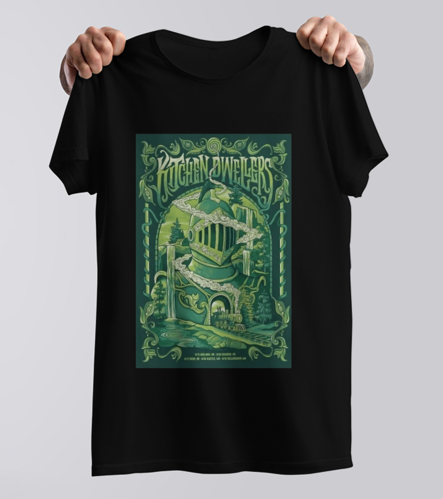 Kitchen Dwellers April 2026 Tour With Train And Nature T-Shirt