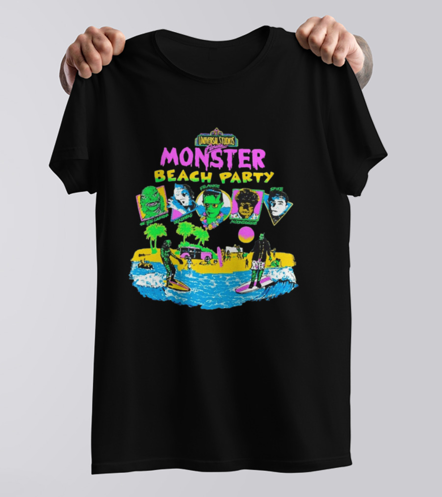 Universal Studios Florida Monster Beach Party The Big Lagoona Deadhead Frankie Retro Style Fun T-Shirt