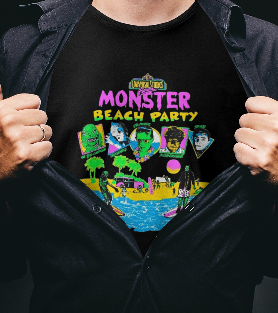Universal Studios Florida Monster Beach Party The Big Lagoona Deadhead Frankie Retro Style Fun T-Shirt