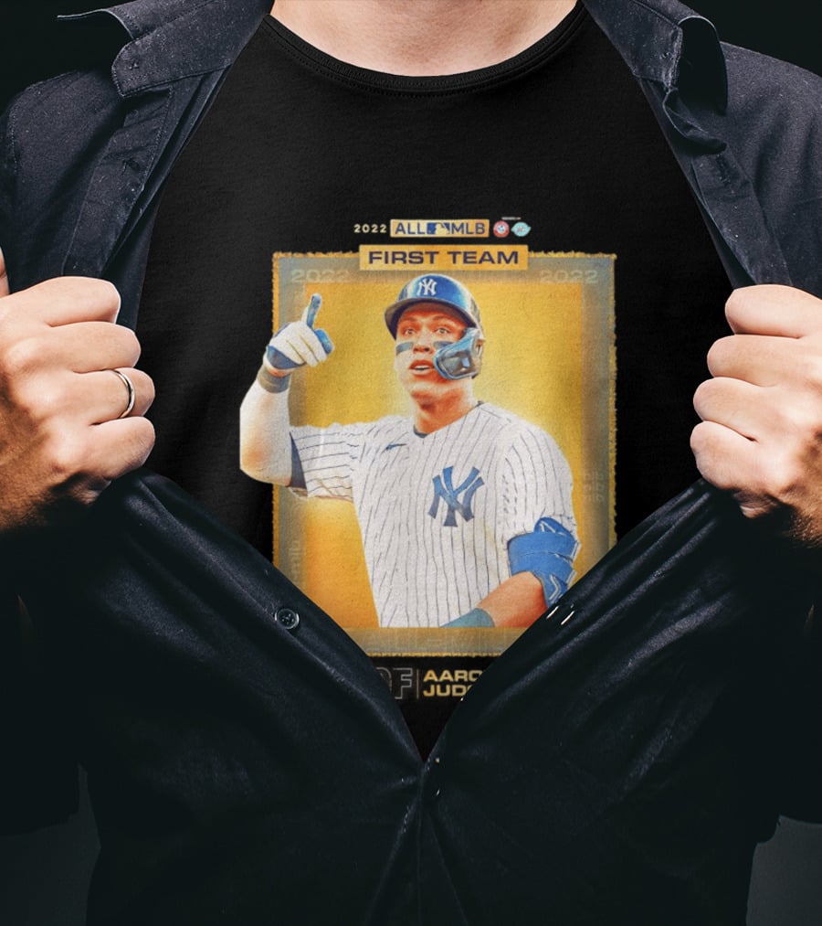 Aaron Judge 2022 All MLB First Team Yankees Player Recognition T-Shirt