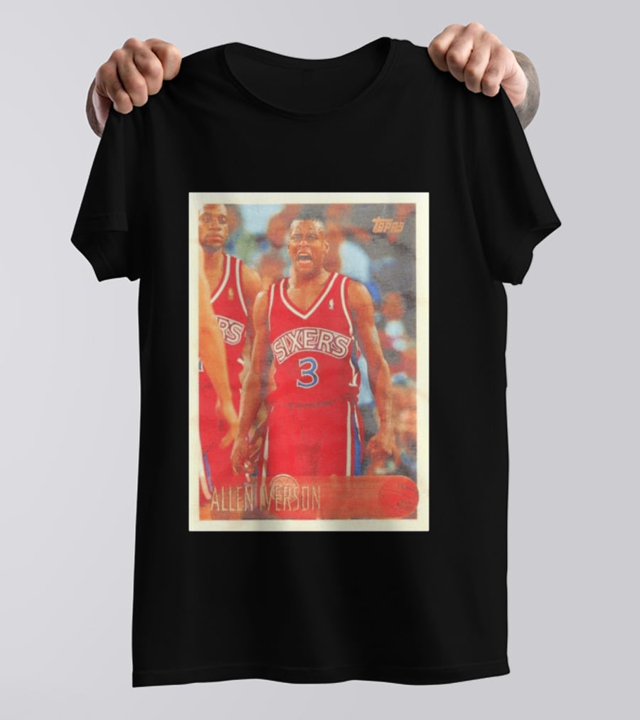 Allen Iverson Topps Philadelphia 76ers NBA Card T-Shirt