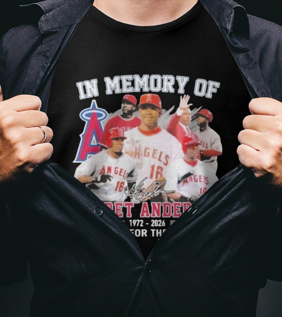 In Memory Of Garret Anderson 1972 2026 Thank You For The Memories Angels Baseball T-Shirt
