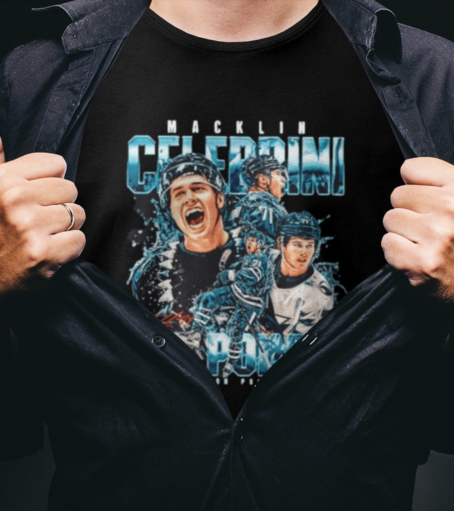 Macklin Celebrini 115 Points San Jose Sharks #71 Collage T-Shirt