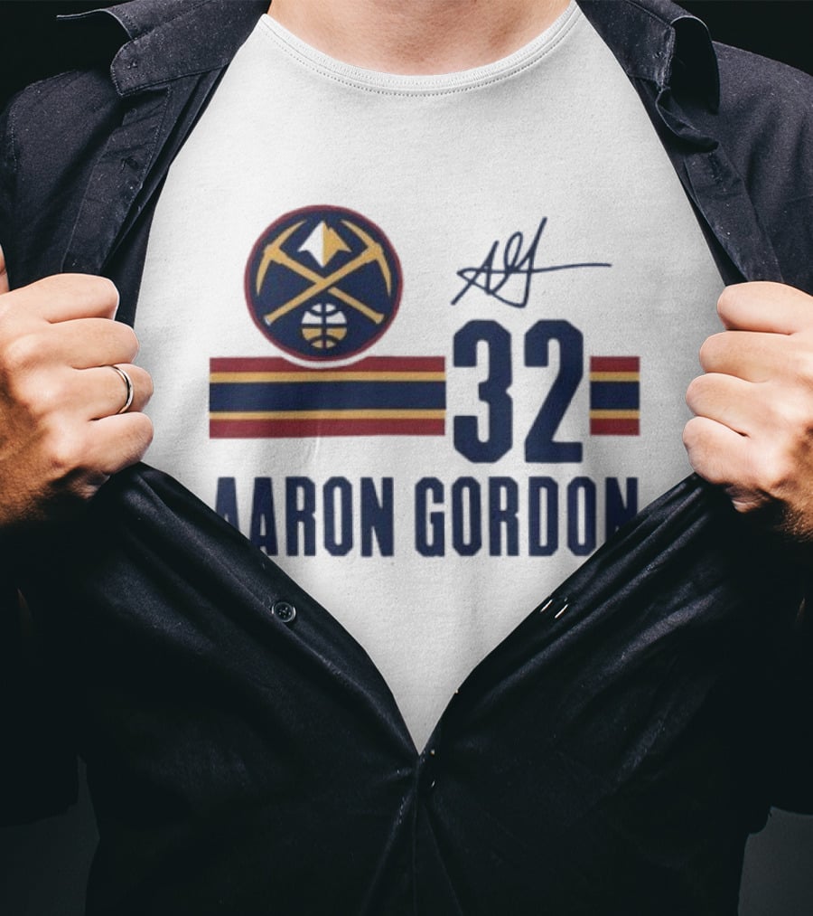 Aaron Gordon Denver Nuggets NBA 32 Basketball Signature T-Shirt