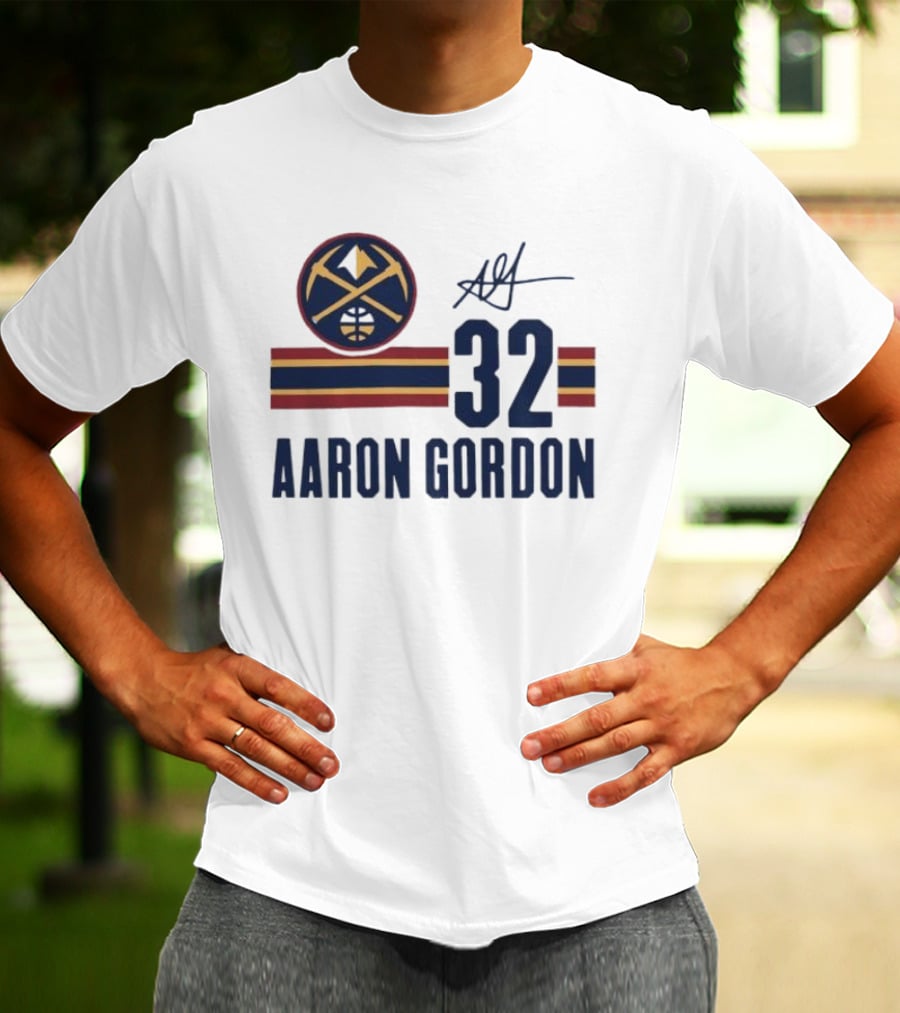 Aaron Gordon Denver Nuggets NBA 32 Basketball Signature T-Shirt