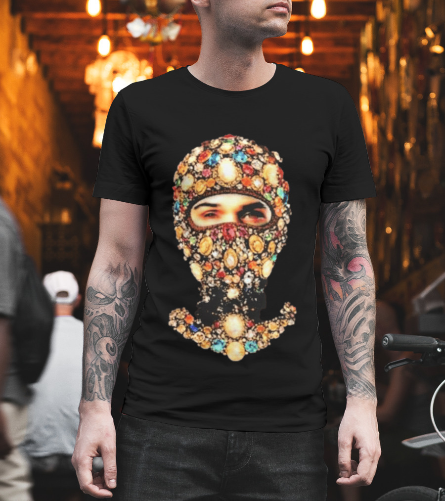 Chris Brown Obvious Gems Jewel Encrusted Balaclava T-Shirt
