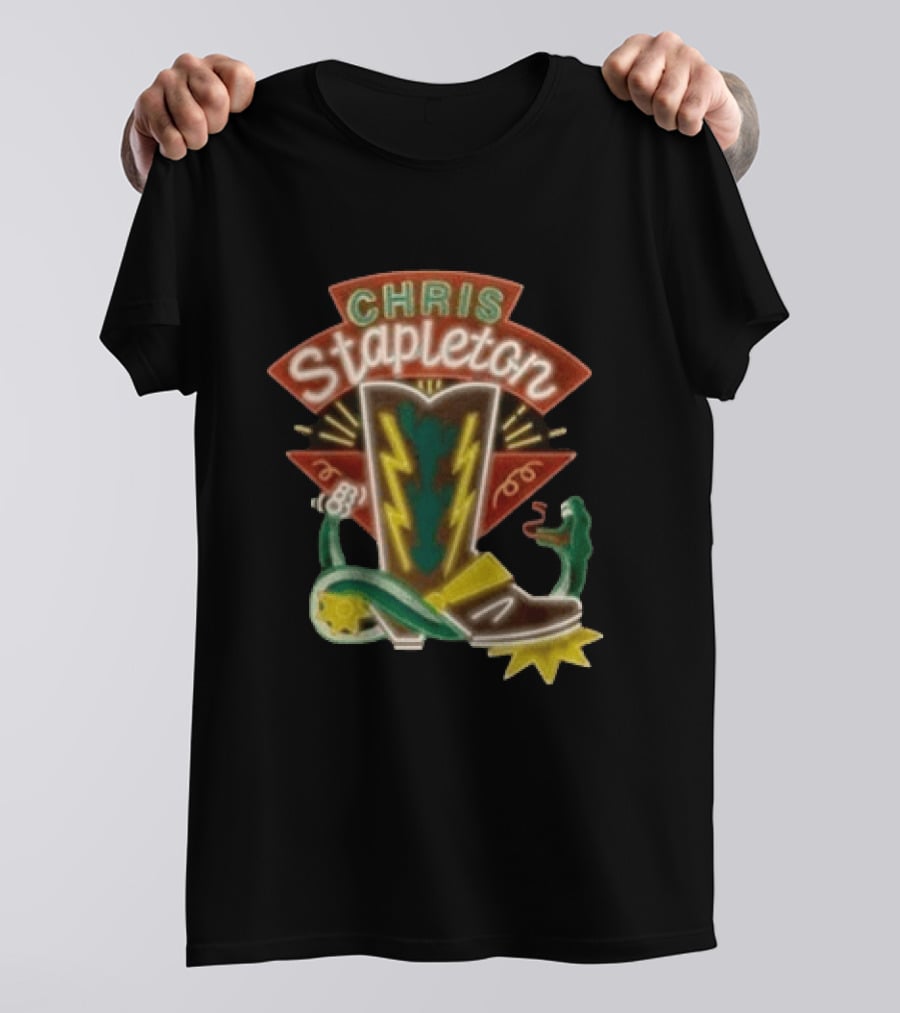 Chris Stapleton All America Road Tour Neon Boot And Snake T-Shirt