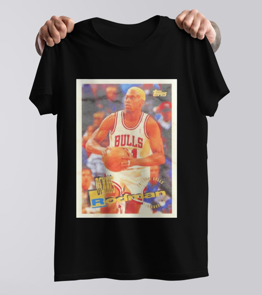 Dennis Rodman Chicago Bulls Topps Card NBA Forward T-Shirt