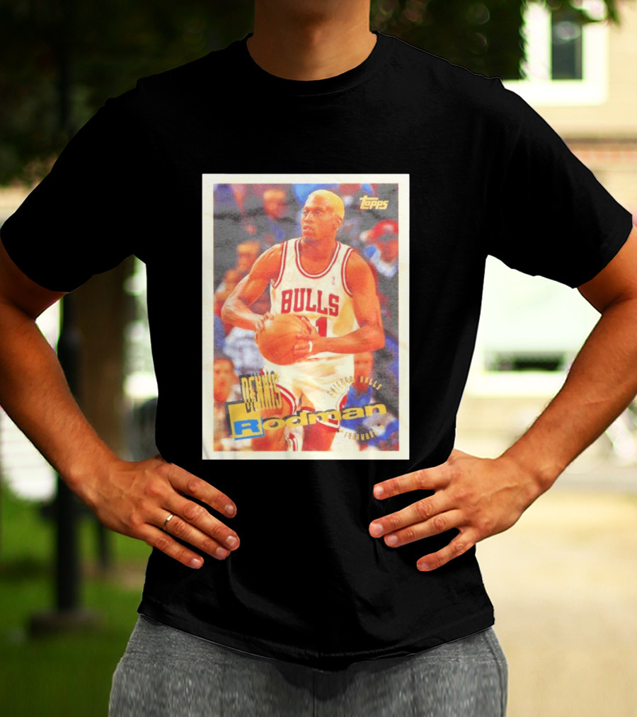 Dennis Rodman Chicago Bulls Topps Card NBA Forward T-Shirt