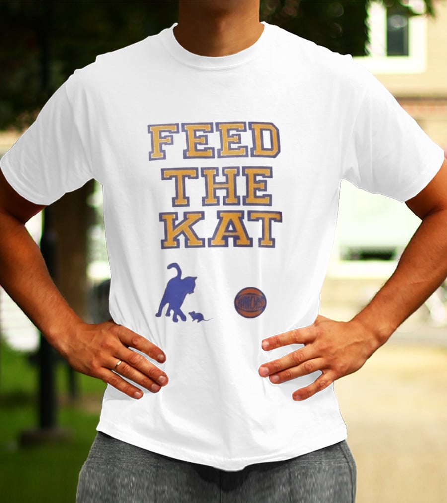 Feed The Kat Knicks Logo Basketball Cat T-Shirt