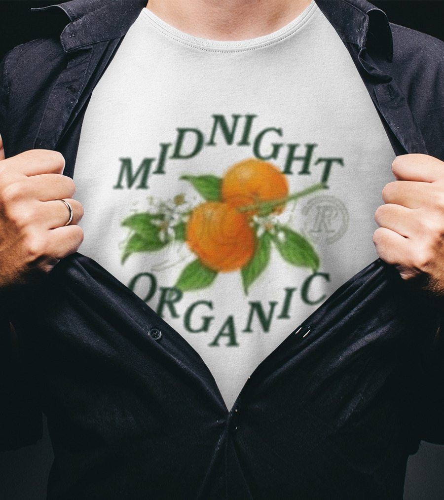 Midnight Organic Citrus Blossoms And Branches T-Shirt