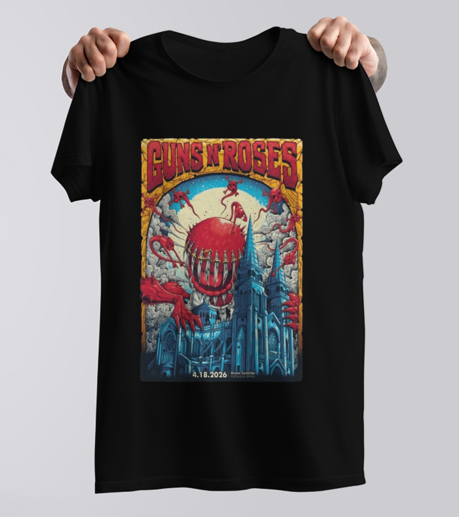 Guns N' Roses 4 18 2026 Fortaleza Brazil Arena Castelão Event Venom Cathedral T-Shirt