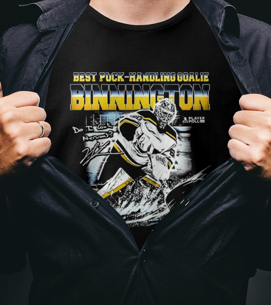 Best Puck Handling Goalie Binnington St. Louis Hockey T-Shirt