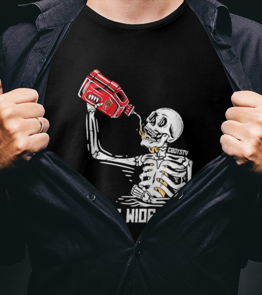 Cboystv Life Wide Open Skeleton Drinking Soul Fuel T-Shirt