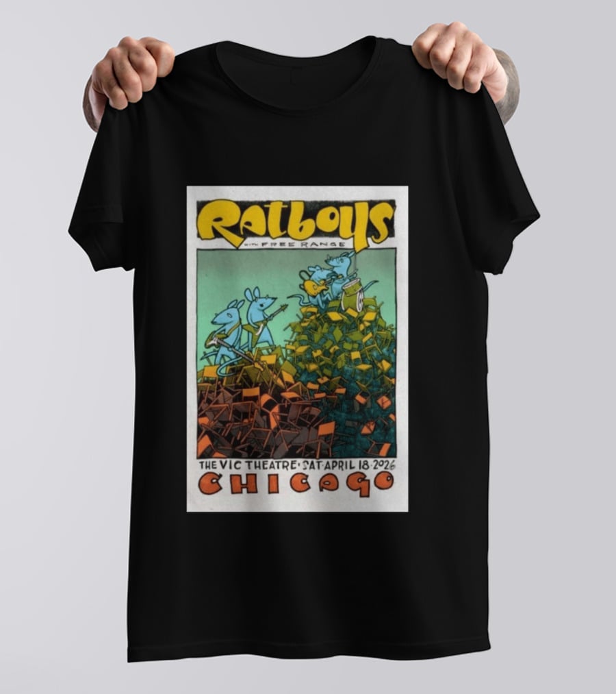 Ratboys Free Range April 18 2026 Vic Theatre Chicago Concert T-Shirt