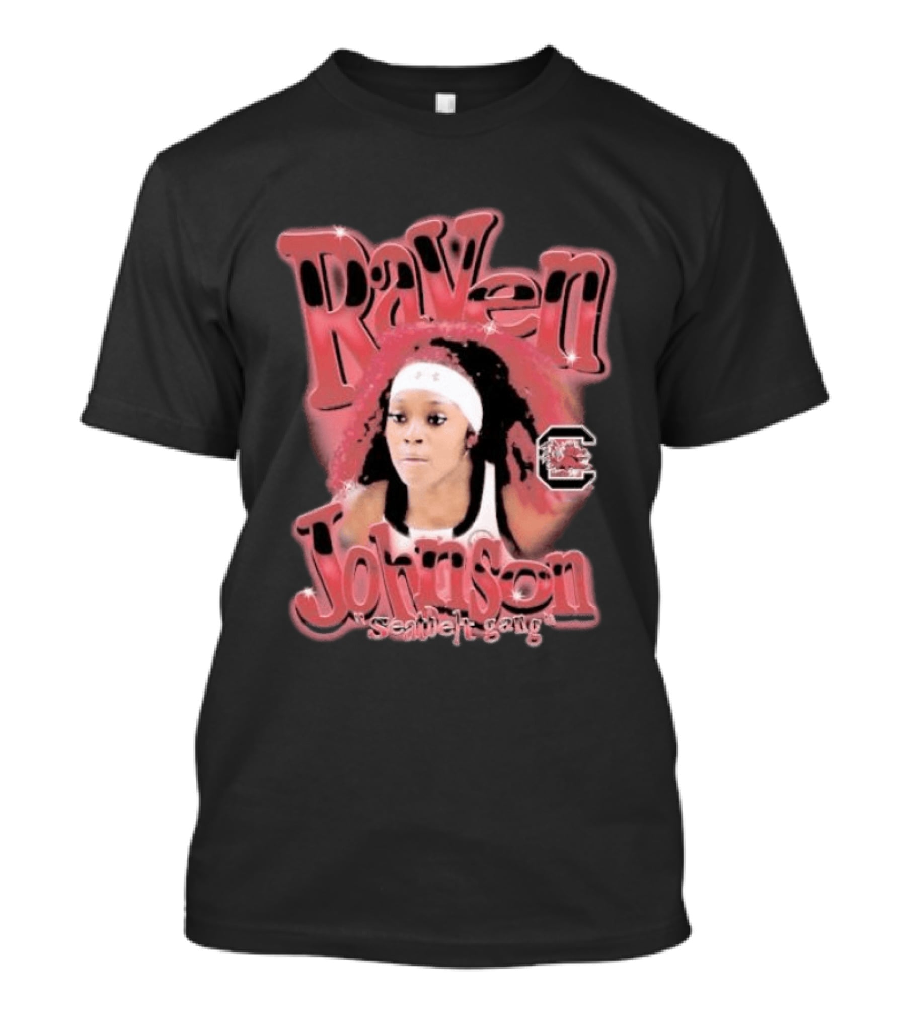 Raven Johnson South Carolina Gamecocks Seatbelt Gang T-Shirt