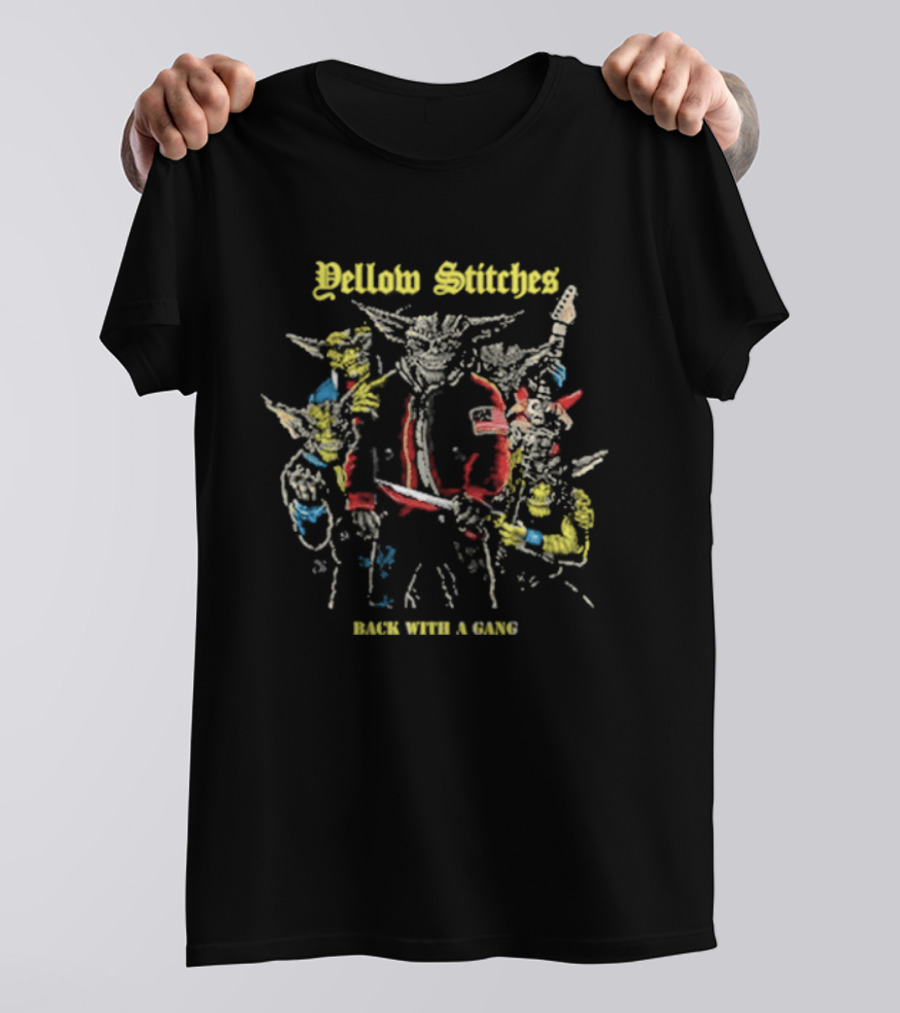 Yellow Stitches Back With A Gang Friends Family Forever T-Shirt
