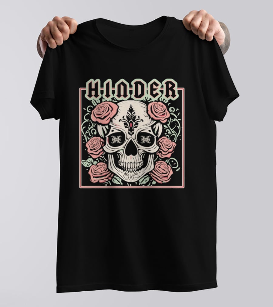 Hinder Pastel Skull Roses T-Shirt