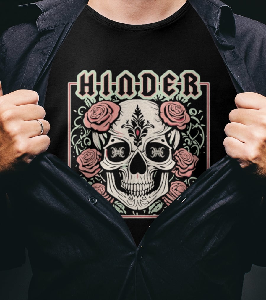 Hinder Pastel Skull Roses T-Shirt