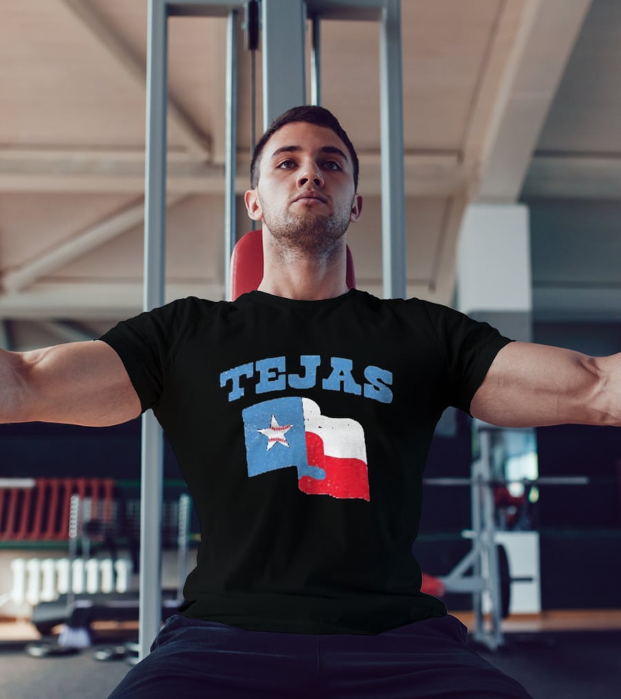 TEJAS Texas Flag With Baseball Star T-Shirt