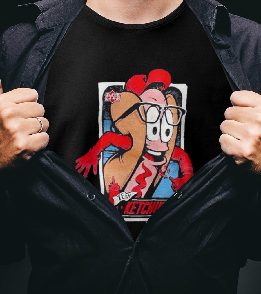 Cleveland Hot Dog Character Glasses Team Ketchup T-Shirt