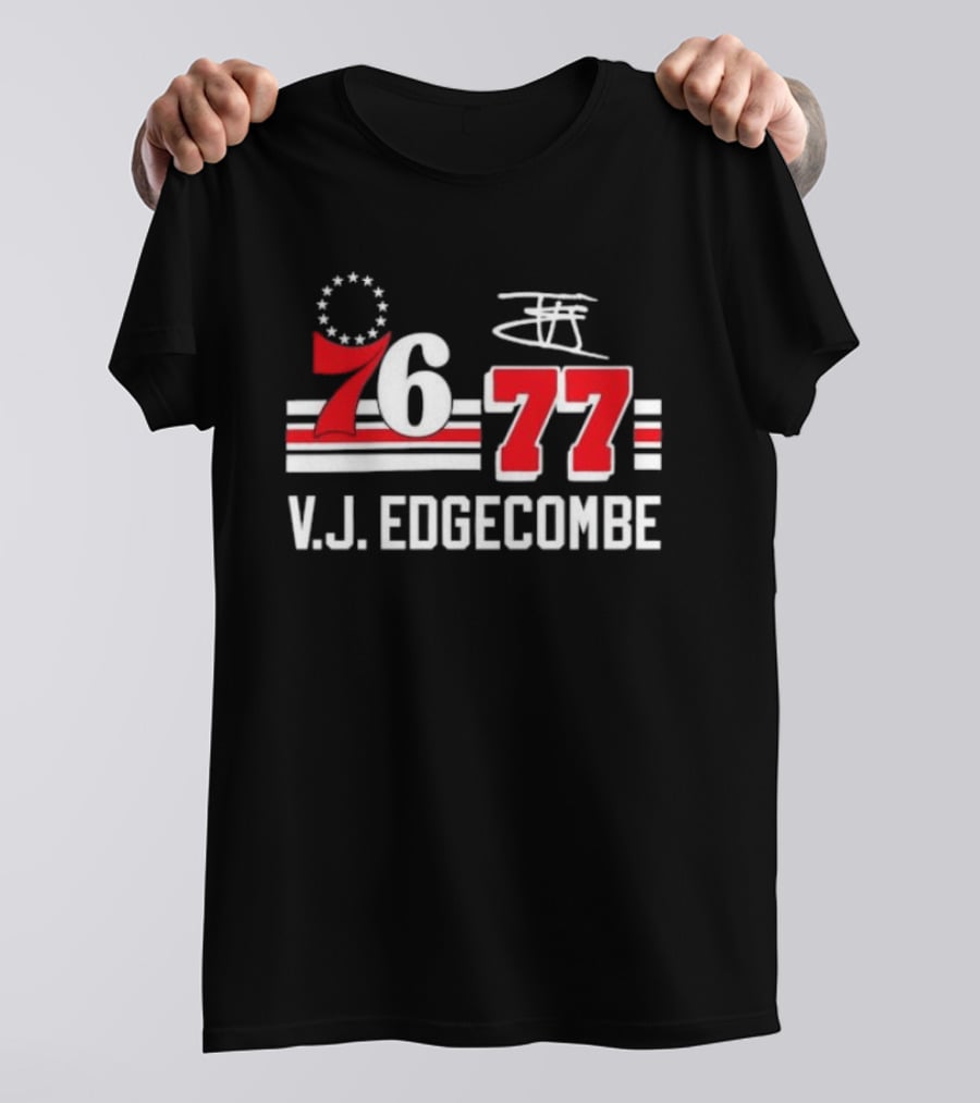 Philadelphia 76ers VJ Edgecombe 76 77 NBA Number T-Shirt