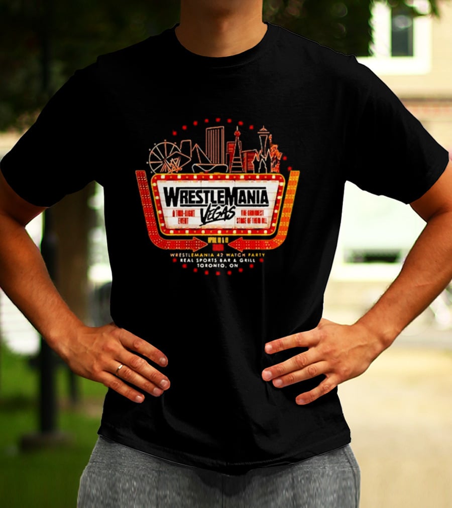 WrestleMania Vegas Skyline Party Fremont St WWE WrestleMania 42 T-Shirt