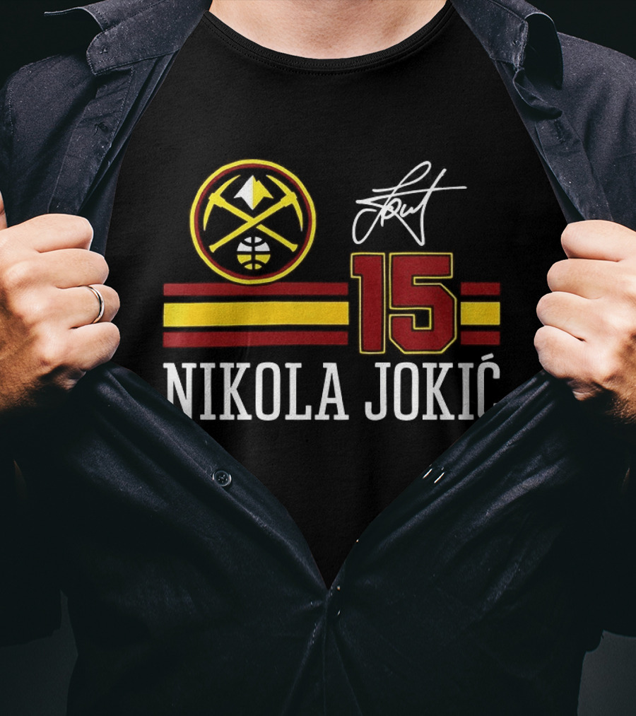 Nikola Jokić 15 Denver Nuggets NBA Signature T-Shirt