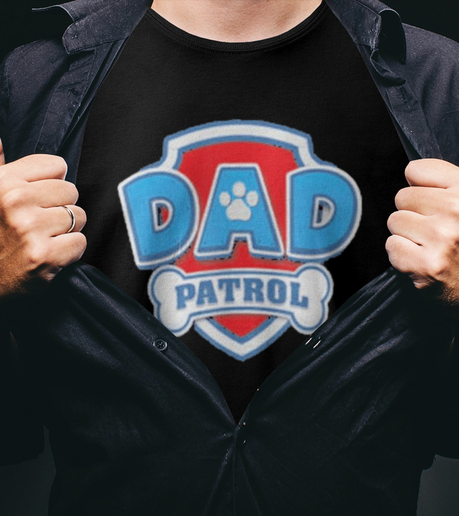 Dad Patrol Paw Dog Dad Father Day Fun T-Shirt
