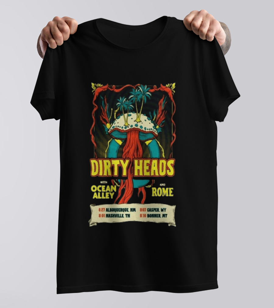 Dirty Heads Ocean Alley Rome Tour 2026 Albuquerque Nashville Casper Bonner T-Shirt