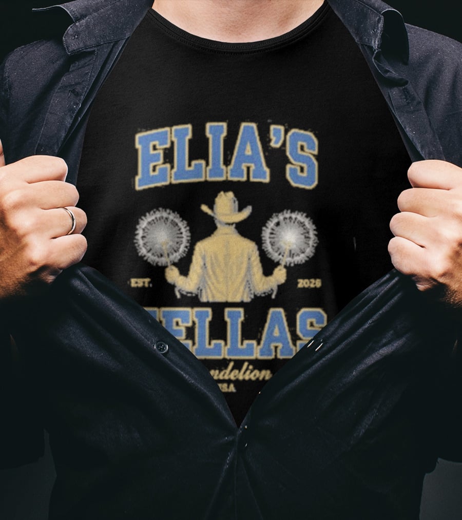Elia's Fellas Dandelion USA Western Fella Est 2026 Cowboy With Dandelions T-Shirt