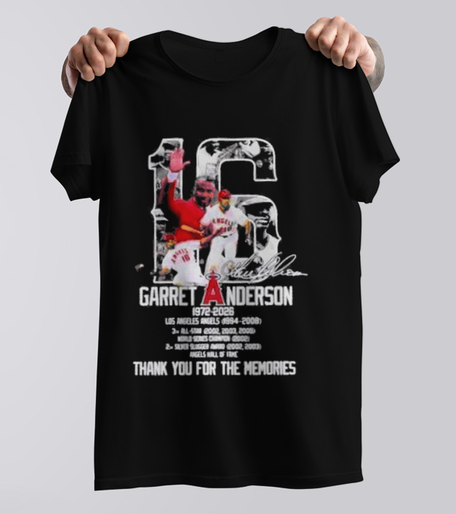 Garret Anderson 1972 2026 Los Angeles Angels Thank You For The Memories T-Shirt