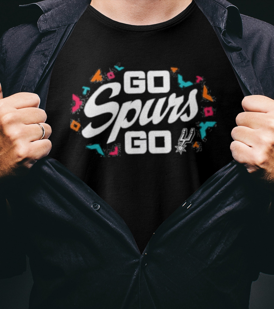 Go Spurs Go Vibrant Celebration Theme With Colorful Accents T-Shirt