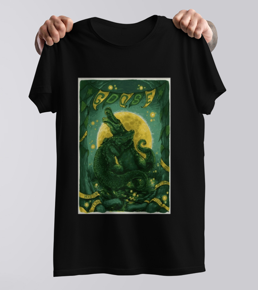 Goose Bayou Music Center Houston Texas April 23 2026 Featuring Alligator And Moon T-Shirt
