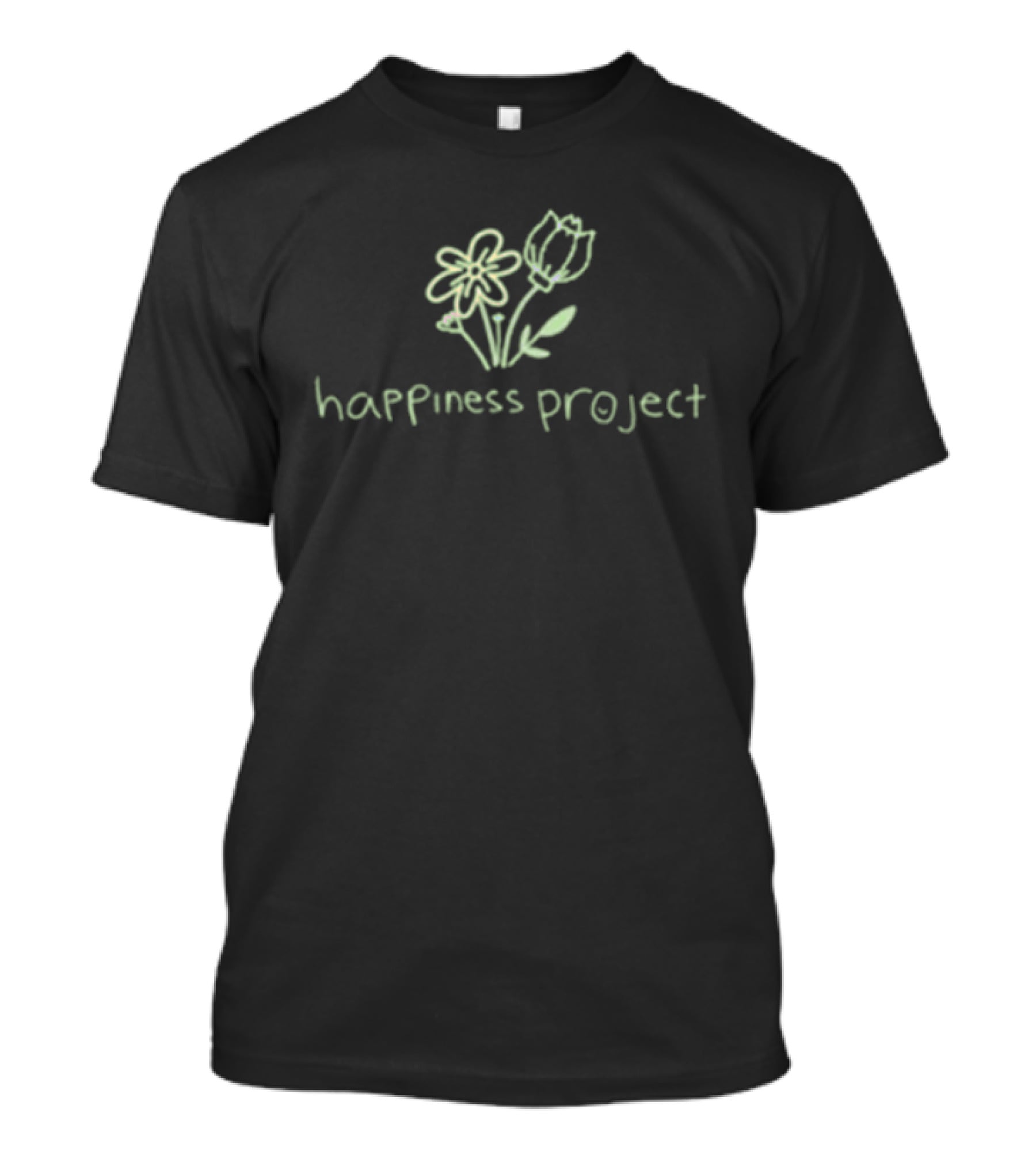 Happiness Project Floral Sketch Blossoming Growth Takes Time T-Shirt