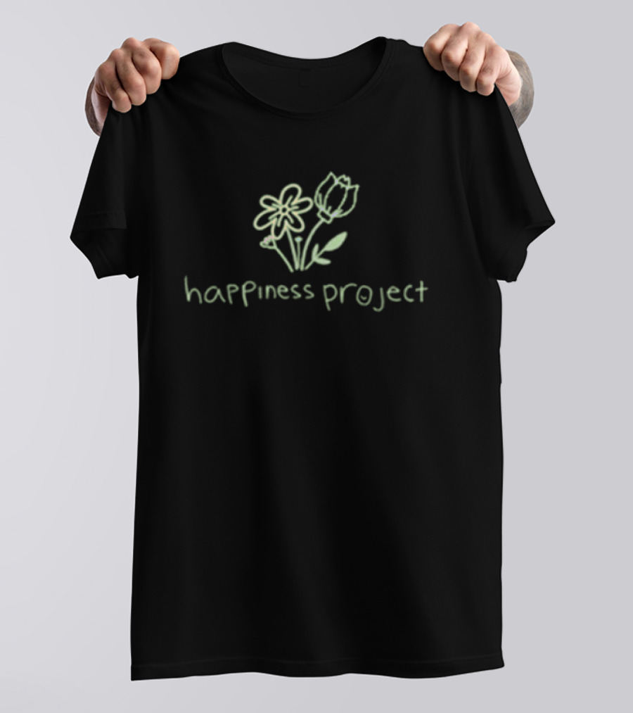 Happiness Project Floral Sketch Blossoming Growth Takes Time T-Shirt