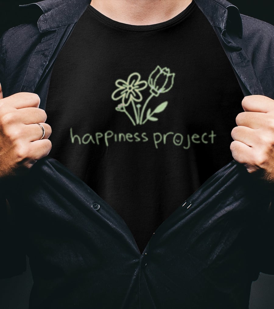 Happiness Project Floral Sketch Blossoming Growth Takes Time T-Shirt