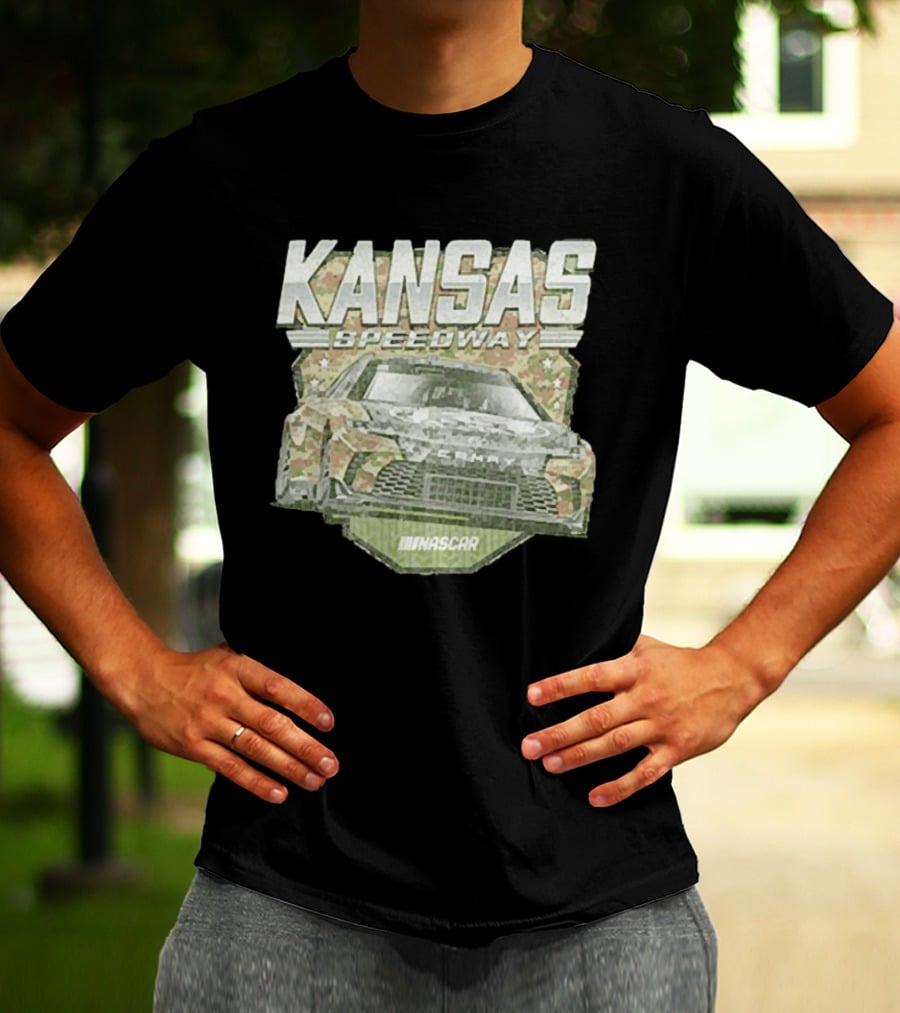 Kansas Speedway Camo Nascar Car Racing Americana T-Shirt