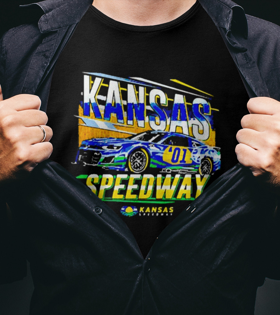 Kansas Speedway 01 Car Racing Wheatfield NASCAR T-Shirt