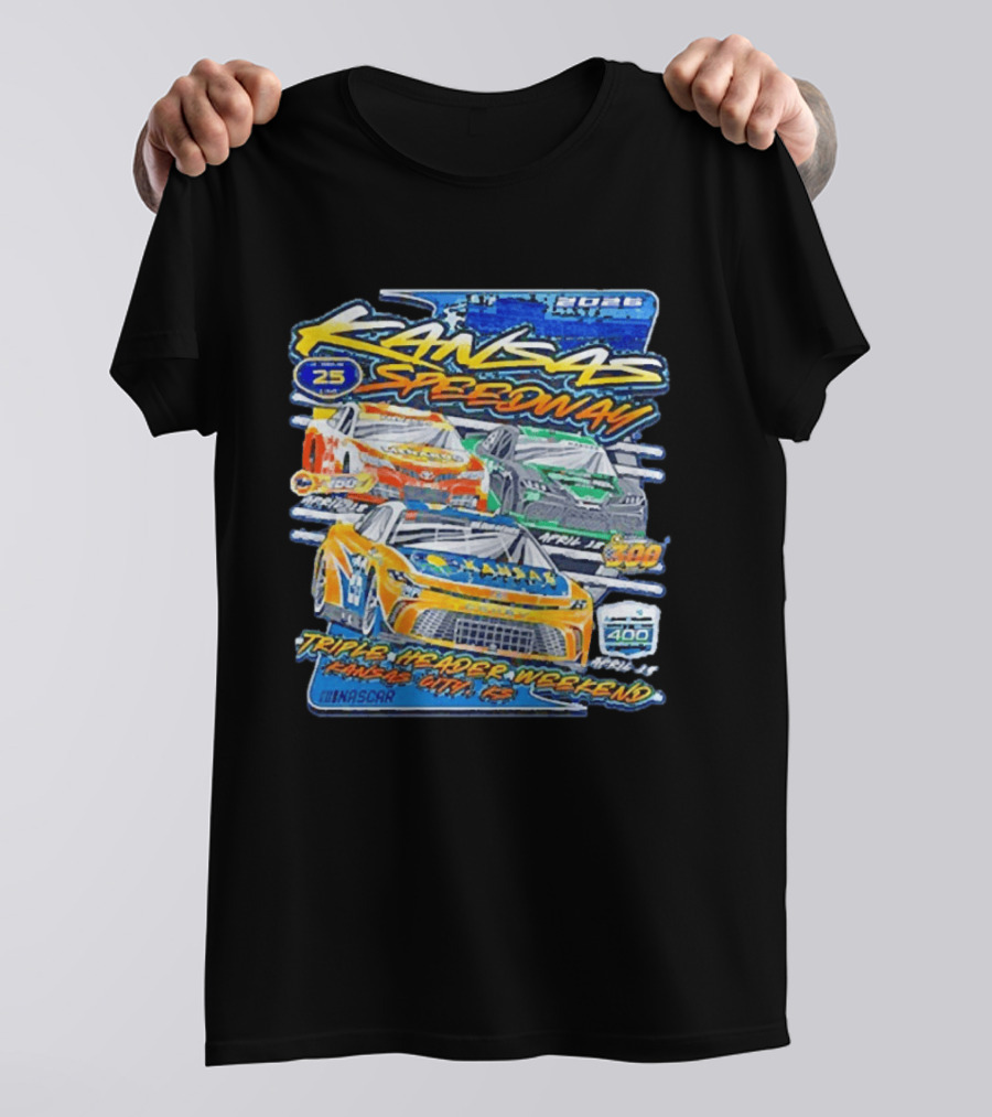 2026 Kansas Speedway NASCAR Triple Header Weekend April 25 Car 400 Kansas City T-Shirt